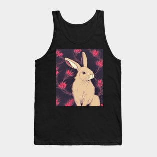 Vintage Mini Rex Rabbit in Beautiful Flowers Tank Top